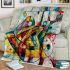 Simple and colorful painting of the musical instrument guitar blanket