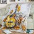 Spider and music notes and electric guitar with yellow blanket