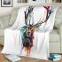 Stag head with large antlers blanket