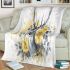 Stunning beautiful deer with yellow roses painted blanket