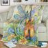 The dragonfly with violins and music notes in spring blanket