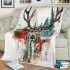 Trash polka style deer portrait blanket