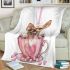 Valentine teacup chihuahua in pink and brown blanket