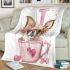 Valentine teacup chihuahua in pink and brown blanket