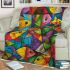 Vibrant and colorful painting of fish blanket