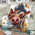 Vibrant anthropomorphic cow blanket