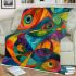 Vibrant painting of fish blanket