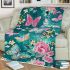 Vibrant pattern of pink and turquoise butterflies blanket