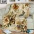 Vintage collage of vintage butterflies blanket