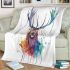 Watercolor deer clipart on an isolated blanket