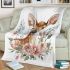 Watercolor deer with flowers blanket