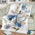 Watercolor dragonfly among flowers blanket