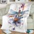Watercolor dragonfly flowers blanket