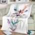 Watercolor dragonfly sitting on flower blanket