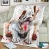 Watercolor english bulldog clipart blanket