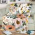 White floral print with bees and flowers blanket