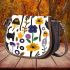 Pattern of flowers dogs cats mushrooms Saddle Bag, Totes, Crossbody, Purse: Bag Gift Idea for Girlfriend, Sitter, Birthday, Women ,Daughter, Mama, Ladies