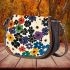 Pattern of flowers maru aronson different colors Saddle Bag, Totes, Crossbody, Purse: Bag Gift Idea for Girlfriend, Sitter, Birthday, Women ,Daughter, Mama, Ladies