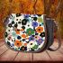 Pattern of flowers maru aronson different colors Saddle Bag, Totes, Crossbody, Purse: Bag Gift Idea for Girlfriend, Sitter, Birthday, Women ,Daughter, Mama, Ladies