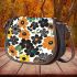 Pattern of flowers maru aronson different colors Saddle Bag, Totes, Crossbody, Purse: Bag Gift Idea for Girlfriend, Sitter, Birthday, Women ,Daughter, Mama, Ladies