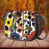 Pattern of flowers maru aronson different colors Saddle Bag, Totes, Crossbody, Purse: Bag Gift Idea for Girlfriend, Sitter, Birthday, Women ,Daughter, Mama, Ladies