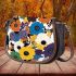 Pattern of flowers maru aronson different colors Saddle Bag, Totes, Crossbody, Purse: Bag Gift Idea for Girlfriend, Sitter, Birthday, Women ,Daughter, Mama, Ladies