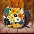 Flowers in the style of maru aronson colors Saddle Bag, Totes, Crossbody, Purse: Bag Gift Idea for Girlfriend, Sitter, Birthday, Women ,Daughter, Mama, Ladies