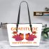 A Moment Of Gratitude Makes A Difference In Your Attitude Leather Tote Bag