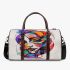Abstract a woman's face with abstract shapes and lines 3d travel bag