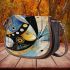 Abstract art painting with beautiful shapes and lines saddle bag