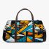 Abstract art painting with geometric shapes and lines 3d travel bag