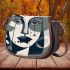 Abstract art vector graphic with shapes and forms saddle bag