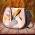 Abstract art with geometric shapes and lines saddle bag