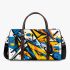 Abstract blue and yellow geometric masterpiece 3d travel bag