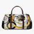 Abstract composition of circles and lines in gold 3d travel bag