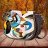 Abstract composition of colorful shapes saddle bag