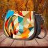 Abstract cubist fox geometric shapes saddle bag