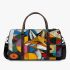 Abstract cubist fox with circles and squares 3d travel bag