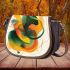 Abstract design with organic shapes and splashes saddle bag