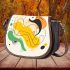 Abstract design with organic shapes and splashes saddle bag