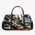 Abstract futuristic cityscape vector illustration 3d travel bag