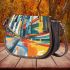 Abstract futuristic vector illustration of an urban cityscape saddle bag