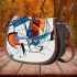 Abstract geometric shapes lines and curves saddle bag