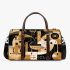 Abstract gold black and white with geometric shapes 3d travel bag