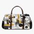 Abstract gold black and white with geometric shapes 3d travel bag