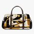 Abstract gold black and white with geometric shapes 3d travel bag