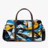 Abstract graffiti shapes and lines in blue 3d travel bag