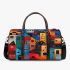 Abstract houses rich color palette 3d travel bag