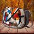 Abstract modern painting with shapes and lines saddle bag