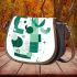 Abstract modern typography with geometric shapes and forms saddle bag